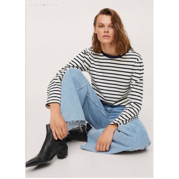 MANGO | Striped long sleeves t-shirt | XS - Picture 1 of 15